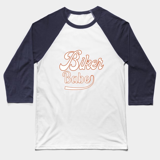 Biker Babe Baseball T-Shirt by TwoUpRidingCo